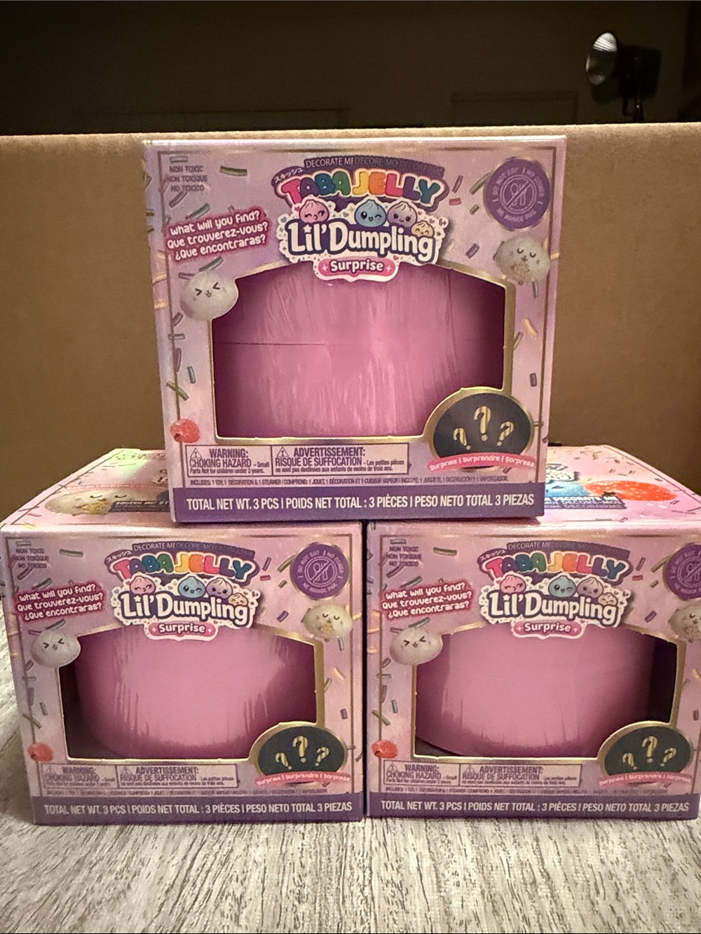 SET OF 3 Lil' Dumpling Surprise Home Party Decor - Pink